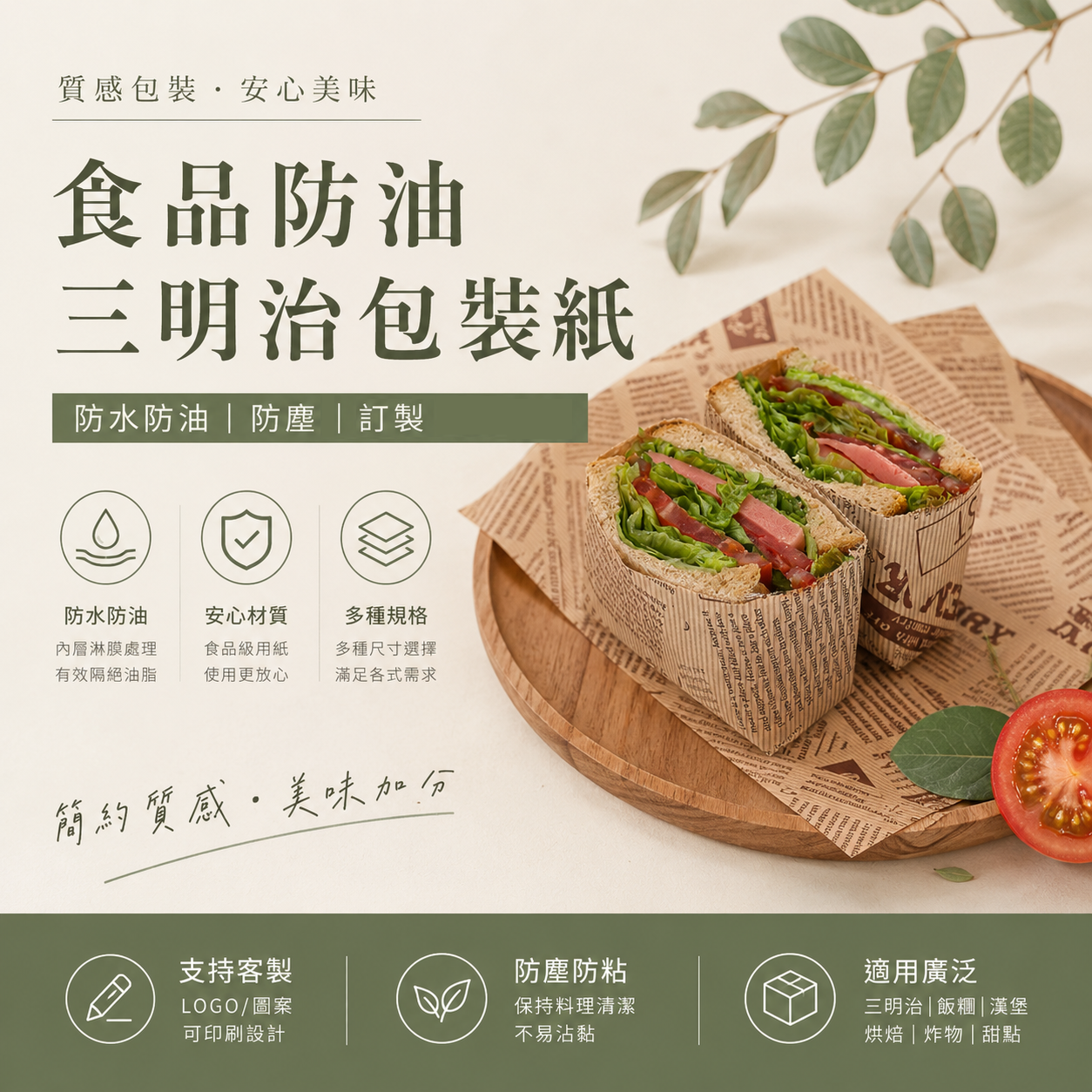 漢堡防油紙印刷