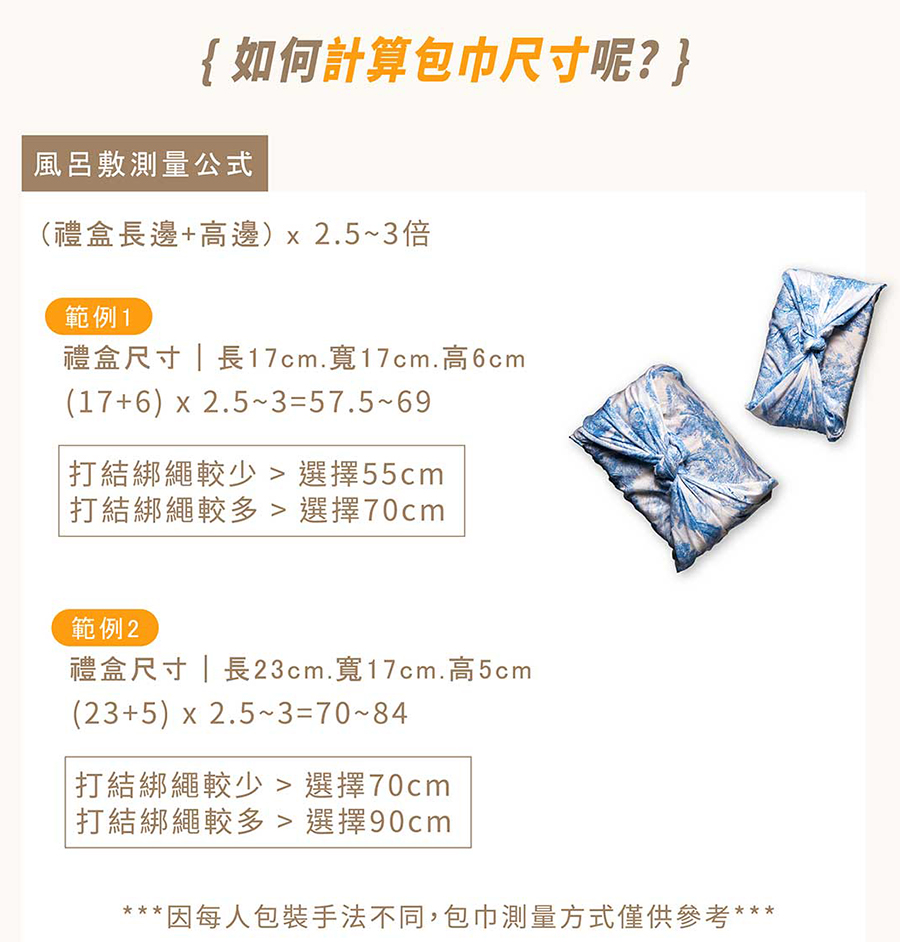 如何計算包巾尺寸呢 
